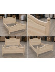 Letto matrimoniale arte povera legno grezzo 175 H 112 P 212