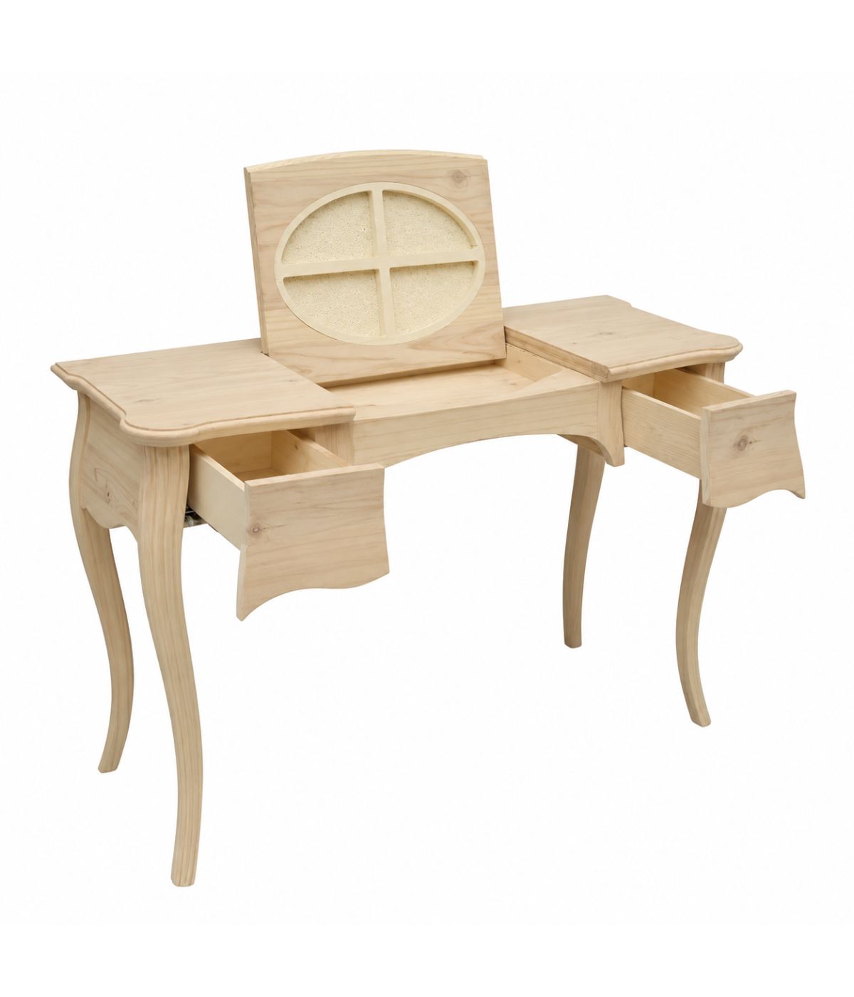 TOELETTA IN LEGNO 2 CASSETTI GREZZO L.120 P.50 H.80 (059)
