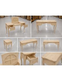 TOELETTA IN LEGNO 2 CASSETTI GREZZO L.120 P.50 H.80 (059)