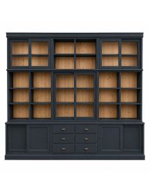 libreria parete attrezzata contemporanea legno abete bicolore 285x46x255