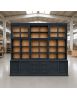 libreria parete attrezzata contemporanea legno abete bicolore 285x46x255