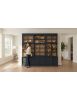 libreria parete attrezzata contemporanea legno abete bicolore 285x46x255