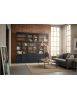 libreria parete attrezzata contemporanea legno abete bicolore 285x46x255