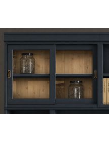 libreria parete attrezzata contemporanea legno abete bicolore 285x46x255