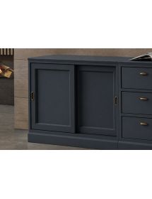 libreria parete attrezzata contemporanea legno abete bicolore 285x46x255