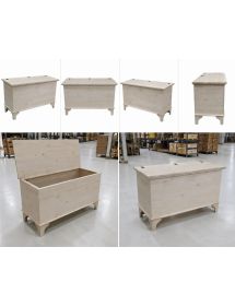 CASSAPANCA ARTE POVERA IN LEGNO GREZZA L.137 P.57 H.80 (135)