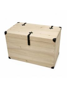 CASSAPANCA BAULE IN LEGNO GREZZA L.80 P.45 H.50 (543)