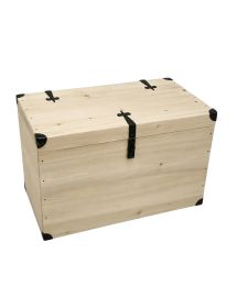 CASSAPANCA BAULE IN LEGNO GREZZA L.80 P.45 H.50 (543)