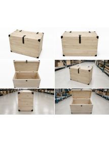 CASSAPANCA BAULE IN LEGNO GREZZA L.80 P.45 H.50 (543)