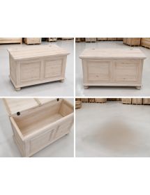 Cassapanca arte povera in legno grezza 100x44x51