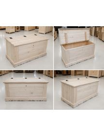 CASSAPANCA DOPPIA APERTURA CLASSICA IN LEGNO GREZZA L.100 P.43 H.50 (716)