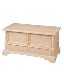 CASSAPANCA LEGNO 2 CASSETTI CON COLONNE GREZZO 120x46x51 (5006)