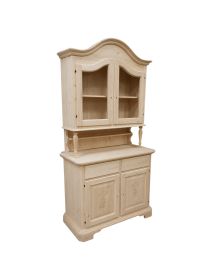 CRISTALLIERA CLASSICA IN LEGNO 2 ANTE CAPPELLO SAGOMATO GREZZO l.114 p.49 h.215 (2139+2140)