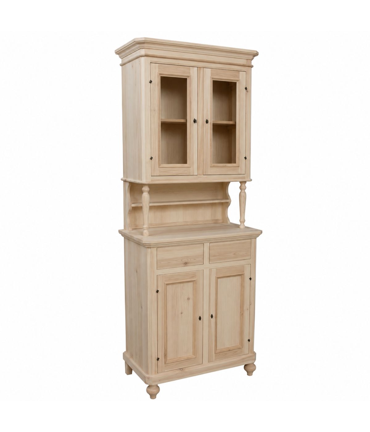 Cristalliera in legno 2 Ante Arte Povera grezza 82x43x205 (1116+1117)