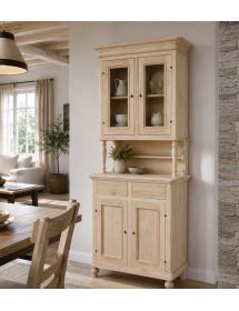 Cristalliera in legno 2 Ante Arte Povera grezza 82x43x205 (1116+1117)