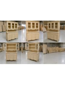 CRISTALLIERA SAGOMATA 3 ANTE 3 CASSETTI GREZZO 151x50x214 (3088+3089)