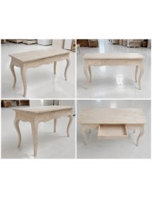 SCRIVANIA 1 CASSETTO CLASSICA LEGNO MASSELLO GREZZO L.160 P.75 H.80 (170)