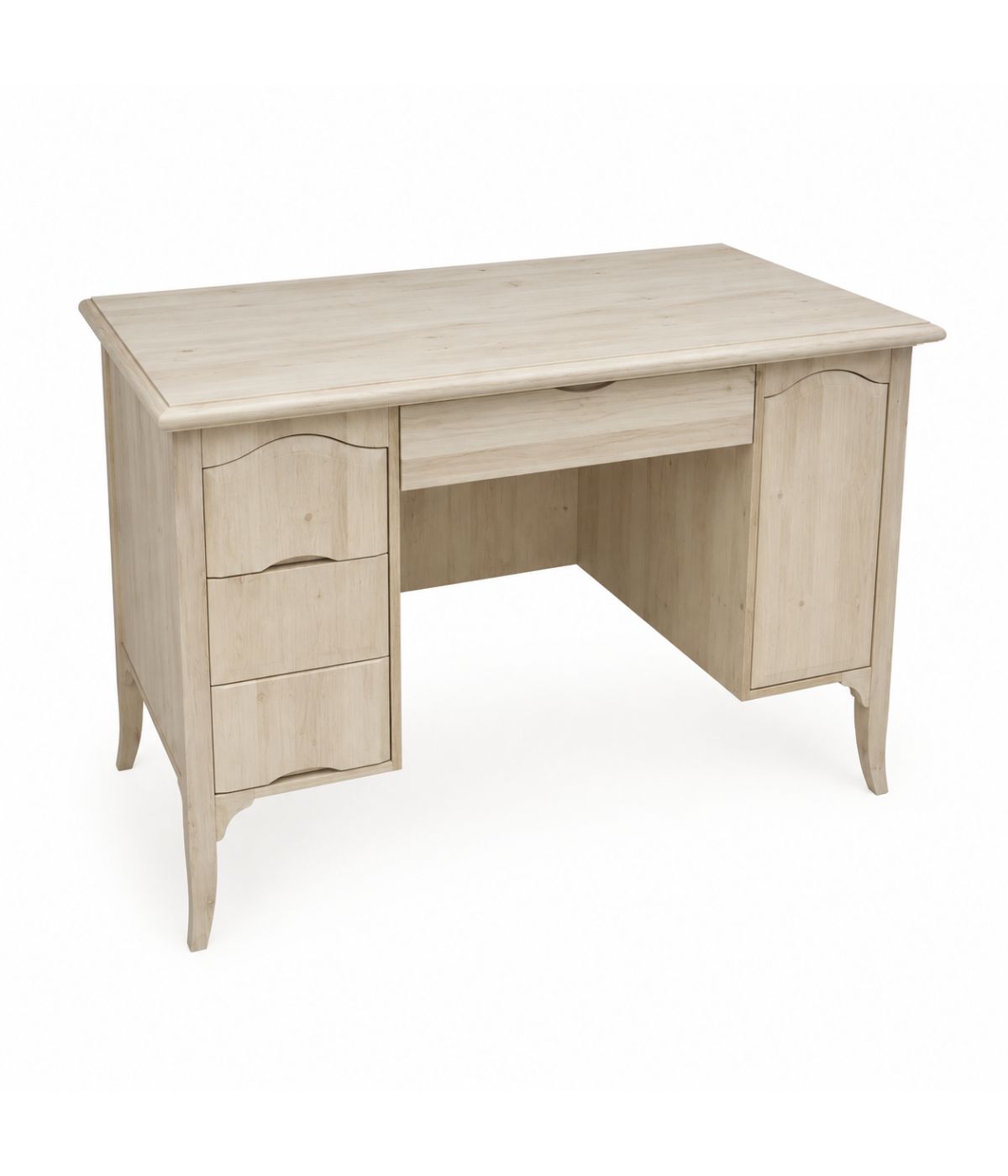 Scrivania 3 cassetti 1 porta arte povera grezzo 130x75x80 (2129)