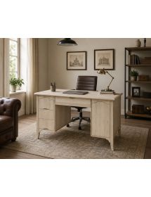 Scrivania 3 cassetti 1 porta arte povera grezzo 130x75x80 (2129)