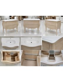 MOBILE BAGNO BOMBATO 2 CASSETTI GREZZO  L.108 P.55 H.82 (3024)