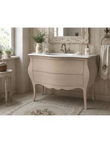 MOBILE BAGNO BOMBATO 2 CASSETTI GREZZO  L.108 P.55 H.82 (3024)