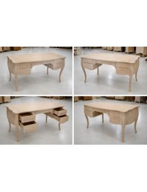 SCRIVANIA CLASSICA LEGNO 4 CASSETTI GREZZA L.160 P.80 H.80 (020)