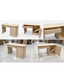 SCRIVANIA PORTA FRIGO IN LEGNO GREZZO L.125 P.56 H.80 (468)
