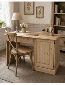 SCRIVANIA PORTA FRIGO IN LEGNO GREZZO L.125 P.56 H.80 (468)