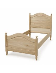 Letto singolo arte povera legno grezzo 99x212x112