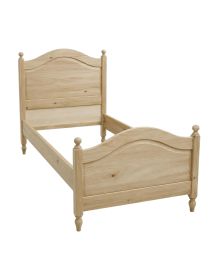 Letto singolo arte povera legno grezzo 99x212x112