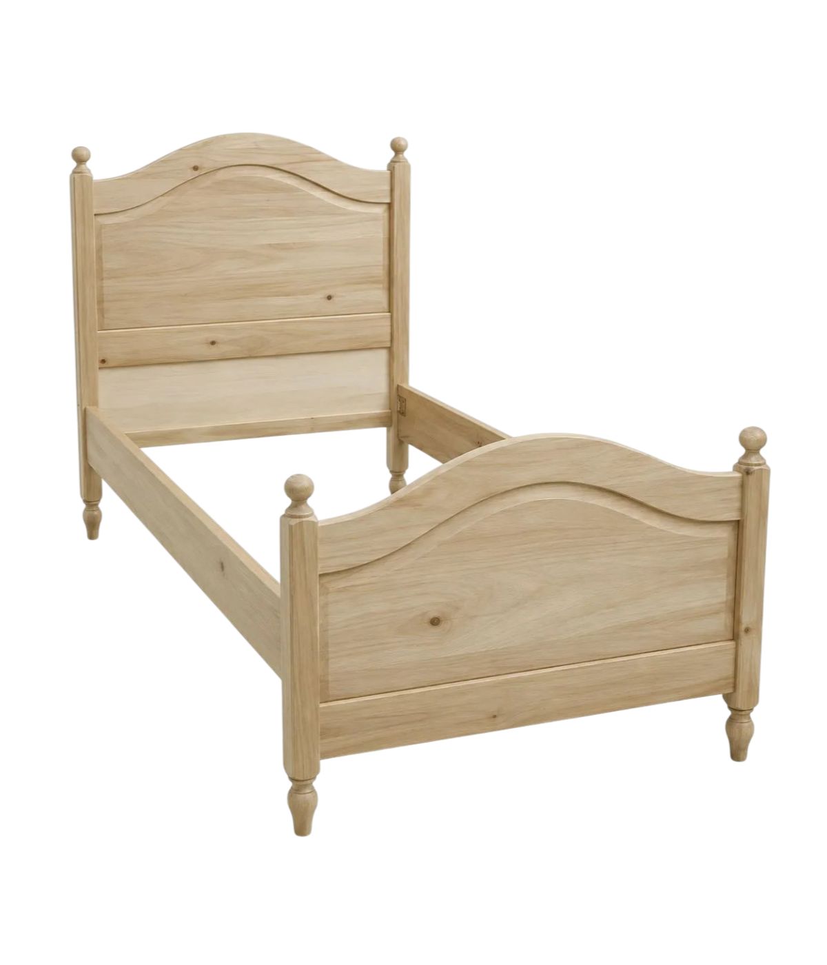 Letto singolo arte povera legno grezzo 99x212x112