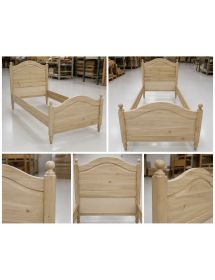 Letto singolo arte povera legno grezzo 99x212x112