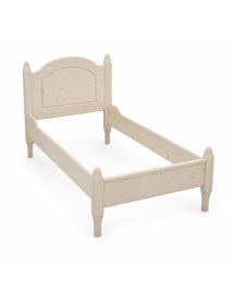 Letto singolo arte povera legno massello abete grezzo 103x210x106