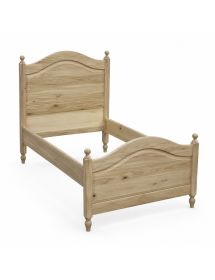 Letto 1 piazza e mezza arte povera legno grezzo 129x212x112
