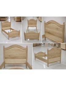 Letto 1 piazza e mezza arte povera legno grezzo 129x212x112