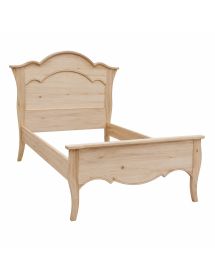Letto singolo arte povera legno grezzo 122x211x113