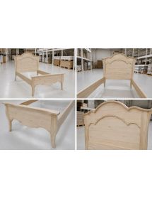 Letto singolo arte povera legno grezzo 122x211x113
