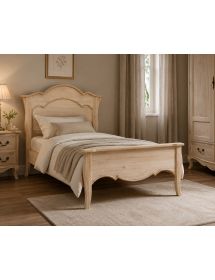 Letto singolo arte povera legno grezzo 122x211x113