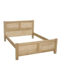 Letto matrimoniale arte povera legno grezzo 173x209x107