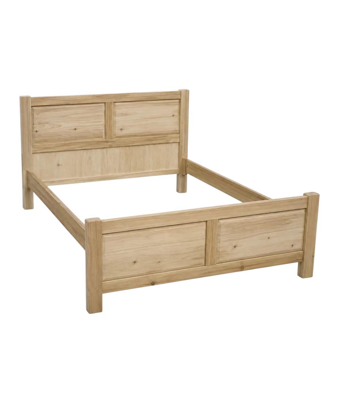Letto matrimoniale arte povera legno grezzo 173x209x107