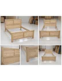 Letto matrimoniale arte povera legno grezzo 173x209x107