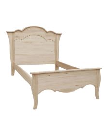 Letto 1 piazza e mezza arte povera legno grezzo 157x211x119