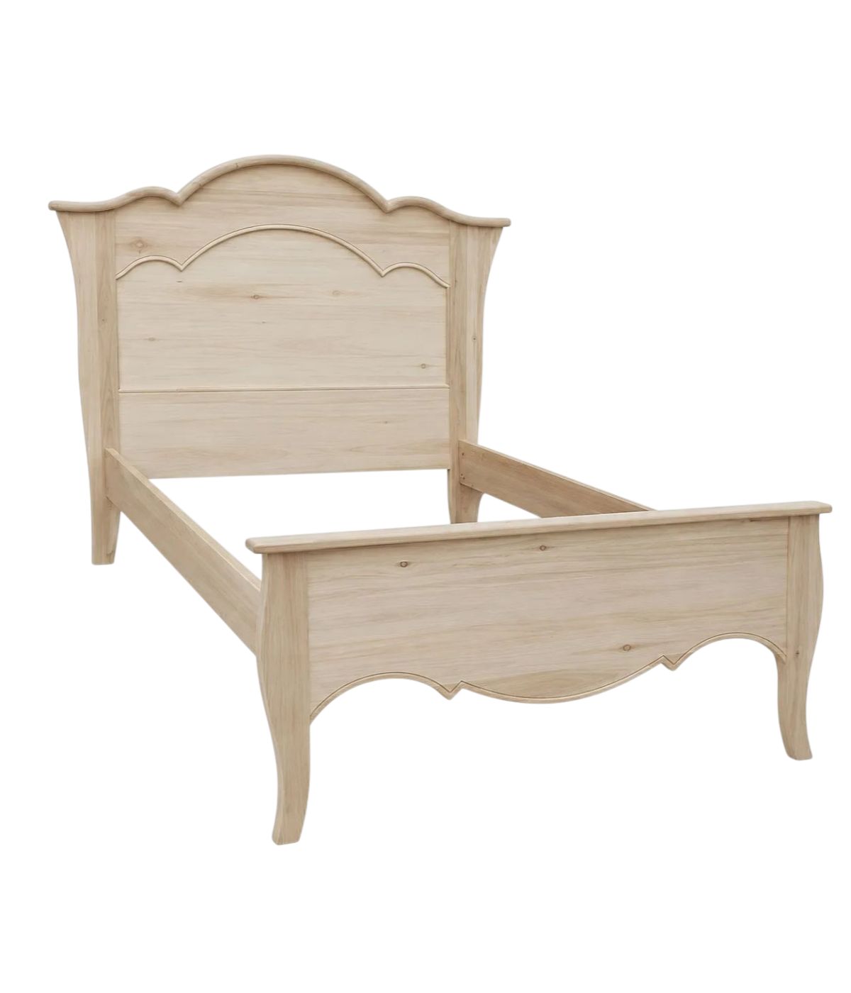 Letto 1 piazza e mezza arte povera legno grezzo 157x211x119
