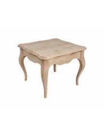 Tavolino quadrato 1 cassetto Legno grezzo 65x65x49
