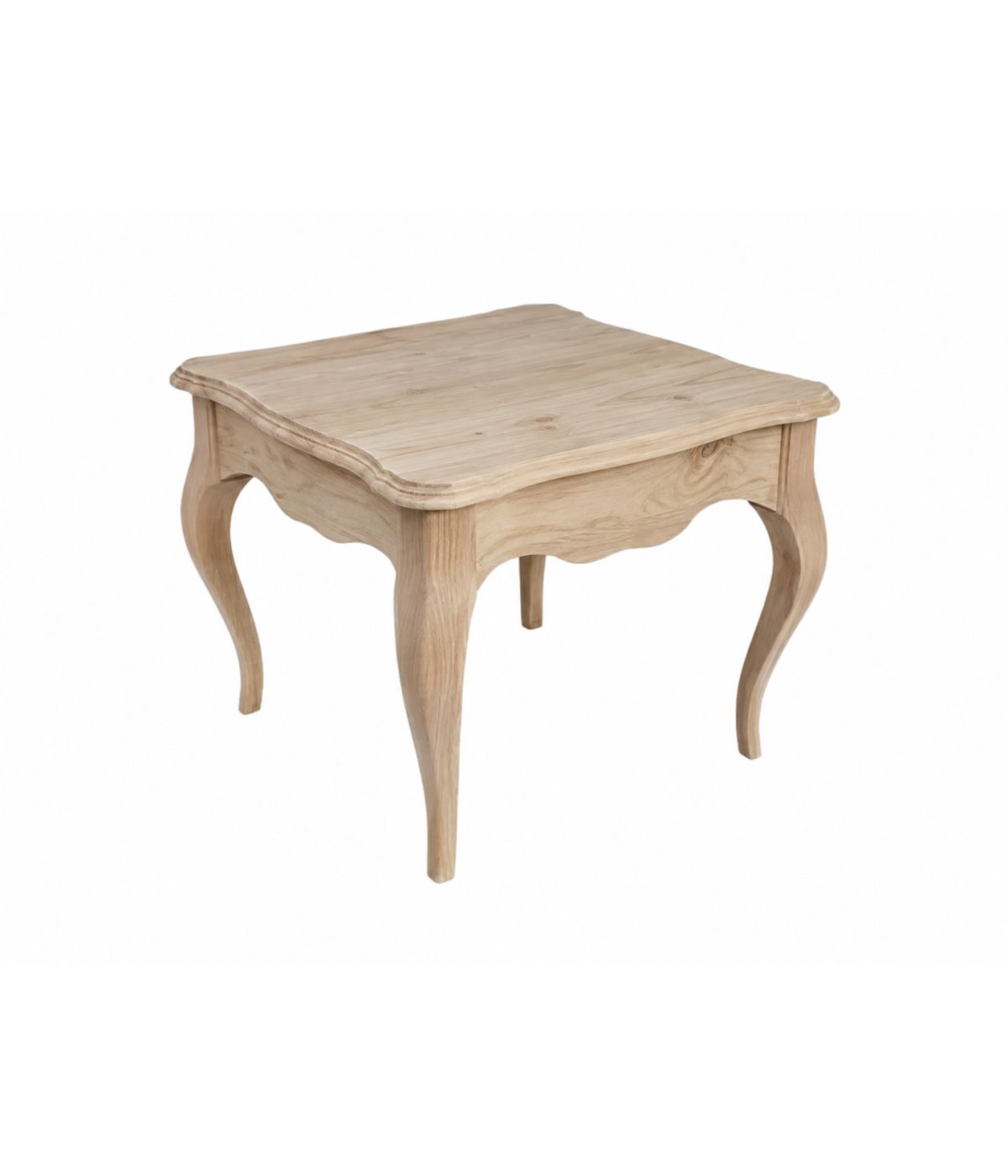 Tavolino quadrato 1 cassetto Legno grezzo 65x65x49