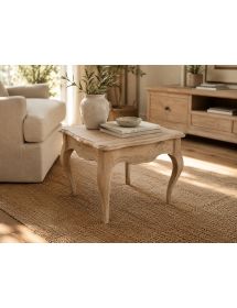 Tavolino quadrato 1 cassetto Legno grezzo 65x65x49