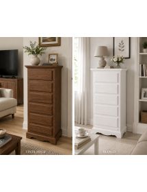 Cassettiera classica 6 cassetti In Legno grezzo 50x35x105