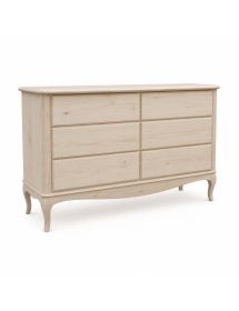 CASSETTIERA CLASSICA 6 CASSETTI LEGNO GREZZO 141X47X90