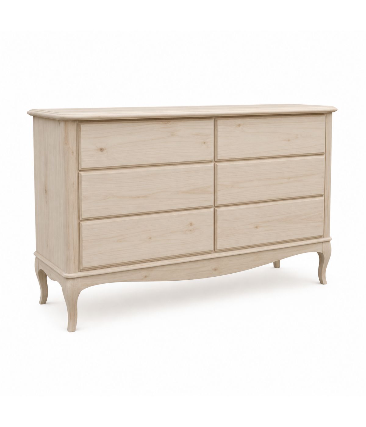 CASSETTIERA CLASSICA 6 CASSETTI LEGNO GREZZO 141X47X90