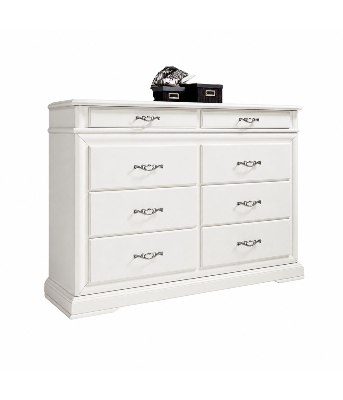 COMÒ  8 CASSETTI IN LEGNO LACCATO BIANCO L.150 P.53 H.102 (3008)